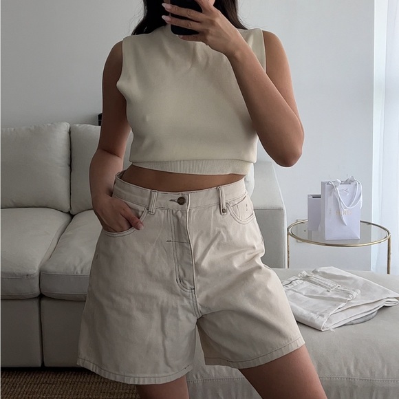 Thrills Beige Denim shorts - Picture 2 of 5